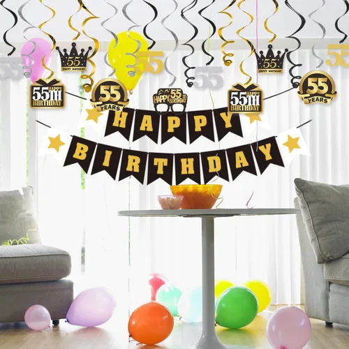 Vista 7 de LINGTEER - Set de banderines de decoración para cumpleaños