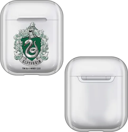 Vista 8 de Head Case Designs Harry Potter Gryffindor Crests and Shields - Funda de carga de cristal duro transparente compatible con Apple AirPods 1 1ª