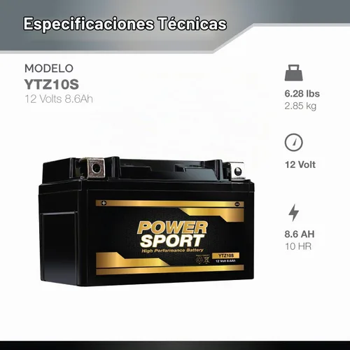 Vista 2 de Baterías de 12 voltios para motocicletas, marca ExpertPower
