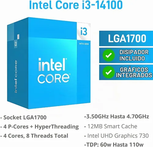 Vista 2 de Dell Tower PC 8 GB DDR5 RAM, 256 GB PCIe SSD, computadora Intel CPU de 14ª