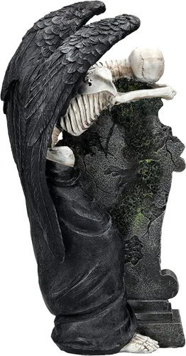 Vista 2 de Pacific Giftware Estatua de esqueleto de ángel Le Tombe Morte lápida gótica decoración estatua de 15.75 pulgadas de alto