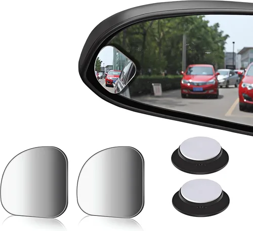 Vista 16 de 2 piezas de espejos para punto ciego, 2 pulgadas, redondos, de vidrio HD, espejos convexos de 360° de ángulo amplio para visión lateral y trasera