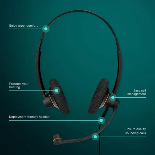 Vista 4 de EPOS Sennheiser Consumer Audio SC 60 USB ML (504547) - Auriculares empresariales de doble cara Para Skype Empresarial con sonido HD, micrófono