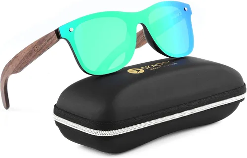 Vista 7 de Lentes de sol de bambú hechos a mano con cristales polarizados para hombres y mujeres