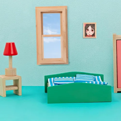 Vista 5 de Toyvian 1: Mini marco de ventana de madera a escala de 12, muebles de madera en miniatura para decoración de casa de muñecas, accesorios de casa