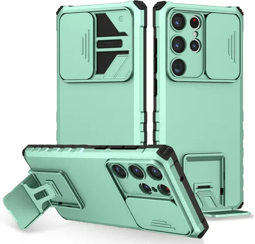 Vista 70 de Funda compatible con Samsung Galaxy M13 5G/A04 Dimensional Soporte Ventana Corredera Teléfono Móvil Funda Protectora a Prueba de Golpes para Samsung