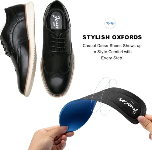 Vista 4 de Jousen Zapatos de vestir para hombre Brogue Formal con cordones Oxfords