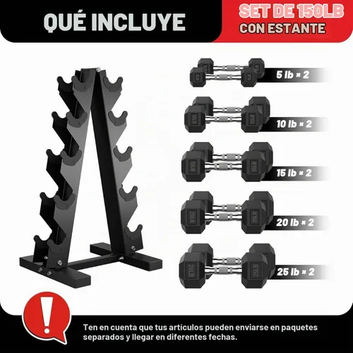 Vista 2 de Hex Dumbbell Sets with Rack, 85-560lb Dumbbell Weight Set & Storage Rack