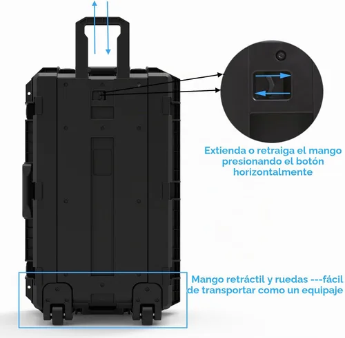 Vista 5 de Regetek Funda rígida impermeable, 33 x 21 x 14 pulgadas, funda para equipo con ruedas/espuma personalizable/mango retráctil para electrónica