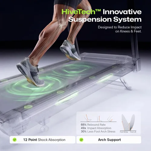 Vista 8 de 1st Smart Home - Cinta de correr solo para maratonistas con masajeador inteligente de pantorrillas, cintas de correr silenciosas UREVO para el hogar