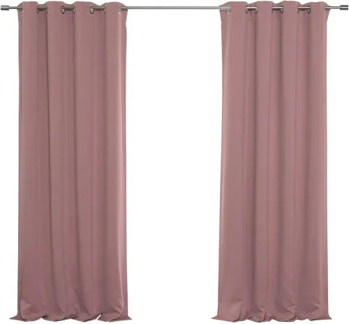 Vista 9 de Best Home Fashion Cortinas opacas con aislamiento térmico, ojales de acero inoxidable y níquel, color rosa bebé, 52 pulgadas de ancho x 63 pulgadas