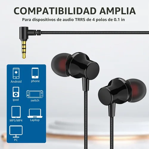 Vista 3 de Auriculares con Cable para Laptop PC Chromebook Aislamiento de Ruido Auriculares con Conector de Audio de 3.5mm Micrófono HiFi Estéreo Llamadas