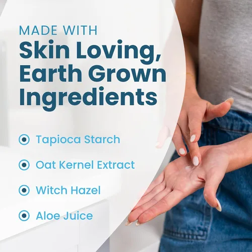 Vista 3 de SweatBlock - Loción en polvo corporal súper fresca, sin talco, antirozaduras, desodorizante, ingredientes naturales, loción corporal en polvo sin