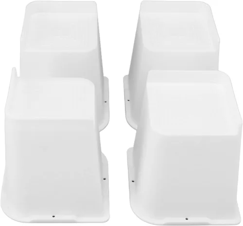 Vista 4 de Elevadores de muebles de 6 pulgadas, extensores de patas de plástico ABS de alta resistencia para sofá cama, sillón, color blanco, paquete de 4