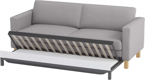 Vista 6 de HomeTown Market Funda de sofá de algodón duradera solamente. Sofá no incluido. Compatible con IKEA Karlstad 3 plazas funda de repuesto (azul oscuro)