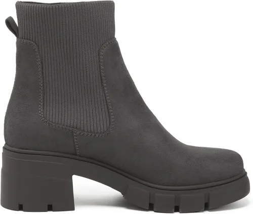 Vista 4 de REDTOP Botas Chelsea elásticas para mujer, tacón grueso, plataforma, suela de lengüeta, botines al tobillo