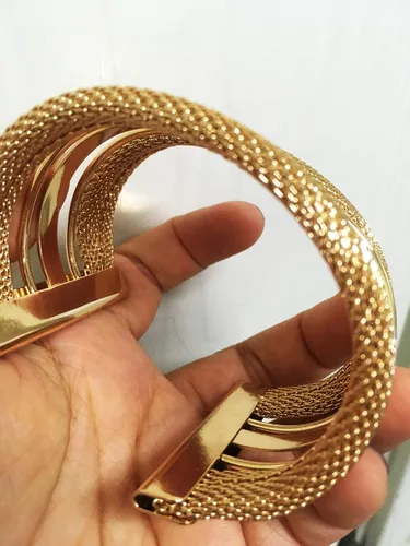 Vista 5 de Pulseras elegantes para mujer y niña, brazalete dorado
