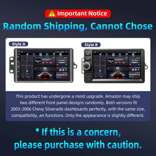 Vista 2 de 4Core+64G ROM Android 13 Radio de coche para Chevy Silverado 2003-2006: 7 "QLED HD IPS pantalla táctil inalámbrica CarPlay Android Auto 5G WiFi
