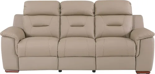 Vista 3 de Blackjack Furniture Walker Leather Match - Sofá reclinable tapizado para sala de estar, madera avellana
