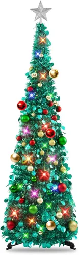 Vista 21 de N&T Nieting - Árbol de Navidad de oropel Negro