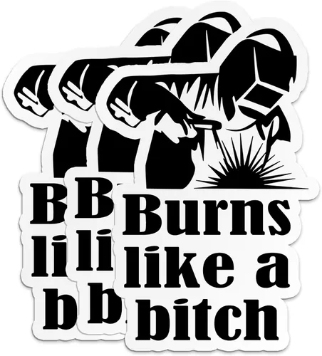 Vista 7 de Calcomanías de soldador Burns Like A B*tch para soldador, para casco duro, divertidas calcomanías de vinilo impermeable para botella de agua, vaso