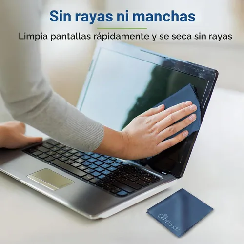 Vista 4 de Care Touch Paquete de 6 paños de limpieza para gafas de microfibra (azul marino)
