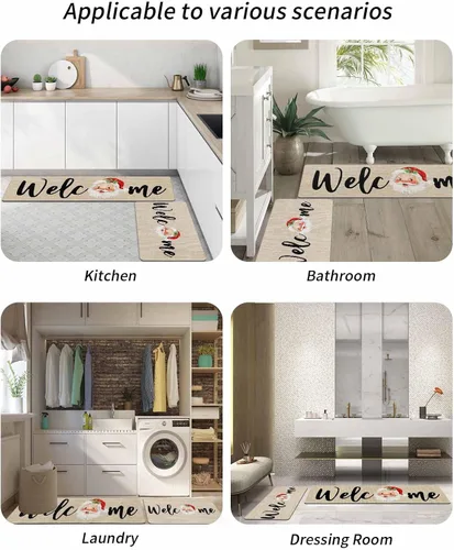 Vista 6 de Tapete de baño de Santa para bañera, antideslizante, de secado rápido y absorbente, tierra de diatomeas, fregadero de ducha para dormitorio, cocina
