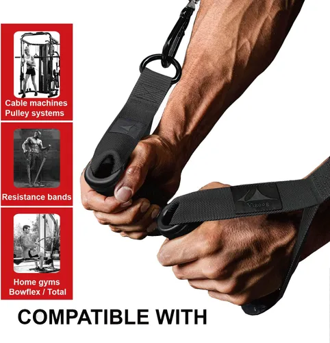 Vista 6 de Heavy Duty Gym Workout Handles Attachment for Cable Machine,Resistance Band,Pulley System Home Exercise Equipment, Comfortable and Stronger Grip