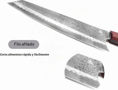 Vista 4 de Miyake - Cuchillo de chef japonés de 8.35 pulgadas, cuchillo afilado