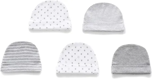 Vista 2 de Conjunto de gorro y manoplas para bebé recién nacido, gorras para bebés, niños y niñas de 0 a 6 meses, 100% algodón