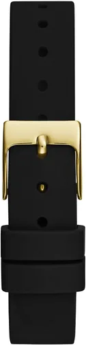 Vista 3 de GUESS Reloj analógico de silicona dorada y negra Negro/Oro/Champán