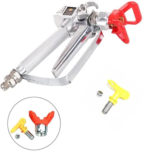 Vista 3 de Pistola pulverizadora de alta presión de 3600 PSI con junta giratoria de 517 puntas, pistola de pintura sin aire para rociar en paredes, muebles