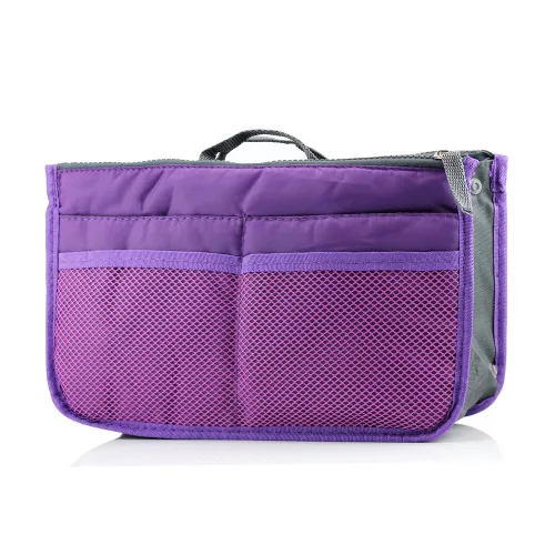 Vista 2 de GEARONIC TM - Bolsa organizadora para bolsas de mujer, bolsa que se mete dentro de bolsa de mujer para organizar mejor cosméticos, etc., S, Púrpura