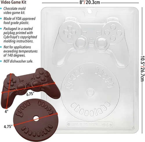 Vista 7 de Cybrtrayd Kit de videojuego M216 Molde de caramelo de chocolate con instrucciones exclusivas de moldeo de chocolate con derechos de autor