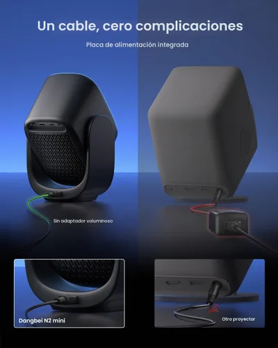 Vista 3 de Dangbei Mini proyector N2 con Wifi y Bluetooth, licencia oficial de Netflix, proyector portátil inteligente 1080P Dolby Audio