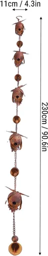 Vista 2 de Cadena de lluvia de búho de 7.5 pies, cadenas de lluvia para canalones, cadena de metal para drenaje de aleros, cadena decorativa ajustable