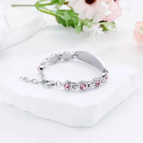 Vista 6 de JFJEWER Pulseras de alerta médica para mujeres y hombres, grabado gratis, pulsera de identificación médica personalizable, incluye una tarjeta