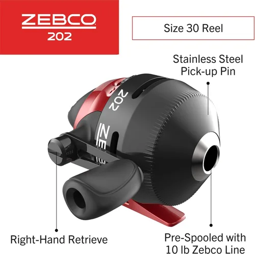 Vista 13 de Zebco 202 Spincast Reel and Fishing Rod Combo, Right-Hand Retrieve, Pre-Spooled with 10-Pound Line