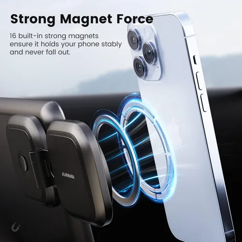 Vista 2 de Soporte para teléfono de Tesla modelo 3 modelo Y, diseño magnético fuerte para soporte de teléfono de montaje en coche MagSafe para monitor