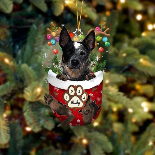 Vista 148 de Adornos personalizados de Pug cervatillo – Decoración personalizada para árbol de Navidad con patas de bolsillo de nieve