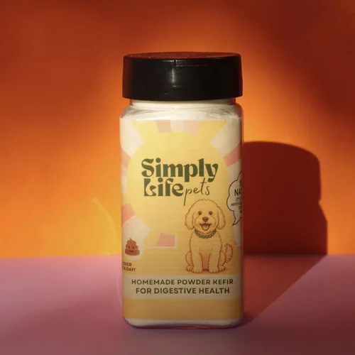 Vista 2 de Simply Life Pets - Probiótico en polvo de kéfir para perros, liofilizado, apoyo digestivo e inmunológico natural (1 onza)