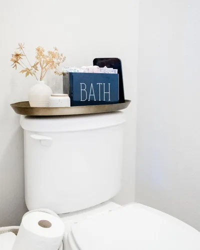 Vista 5 de Lola Creates Co - Organizador de baño de granja, almacenamiento de tampones, caja de almacenamiento de baño para organización, encimera decorativa
