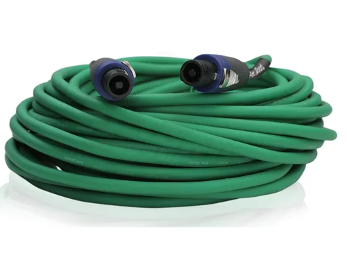 Vista 3 de Fat Toad Cable Speakon a Speakon de 50 pies (Serie Twist-LockPRO) – Cable verde de 12 AWG con conector para equipo de estudio, DJ y escenario