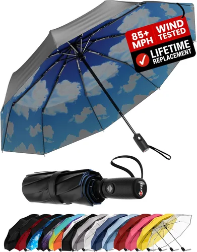 Vista 31 de REPEL Windproof Travel Umbrella - Compact & Withstands Winds up to 85MPH , Strongest Premium Auto Folding Umbrella for Rain and Sun - Durable, Light