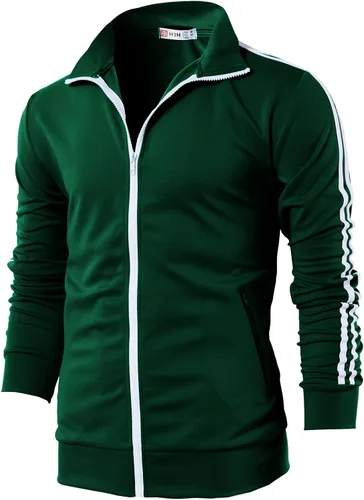 Vista 11 de H2H - Chaqueta deportiva ligera ajustada con cremallera para hombre Cmoja0103-negro