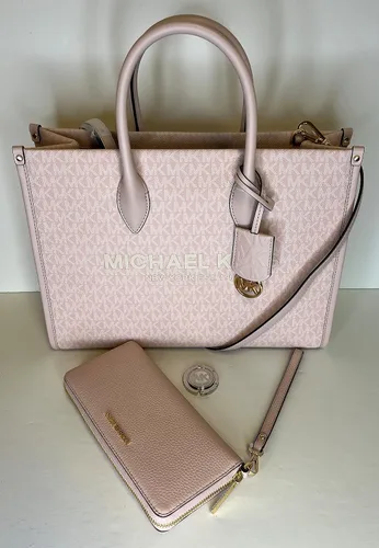 Vista 2 de Michael Kors Mirella MD EW - Bolsa de mano con logotipo grande continental y gancho para bolso