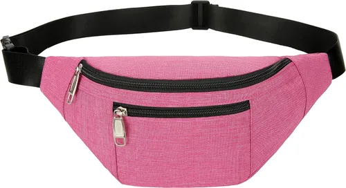 Vista 11 de Riñonera para hombres y mujeres, de moda e impermeable con cinturón ajustable, bolsas de riñonera casuales para correr, deportes, viajes. beige