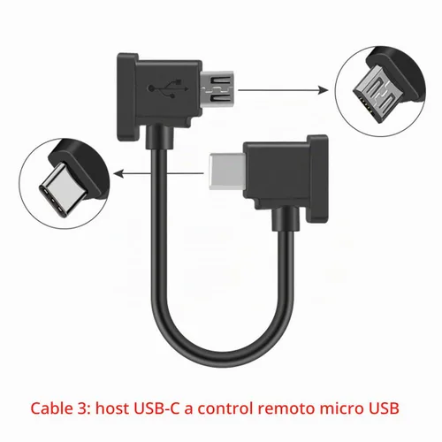 Vista 5 de cablecc 3 unids/set controlador remoto cable de datos tipo C y micro y micro USB para Mavic Pro Platinum Mavic Park RC Accesorios