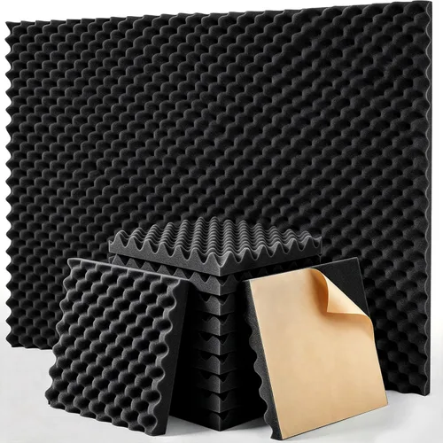 Vista 10 de SODOCT - Paquete de 2 paneles de espuma acústica grandes para cajas de huevos, 48 x 24 x 1.2 pulgadas, espuma a prueba de sonido de alta densidad