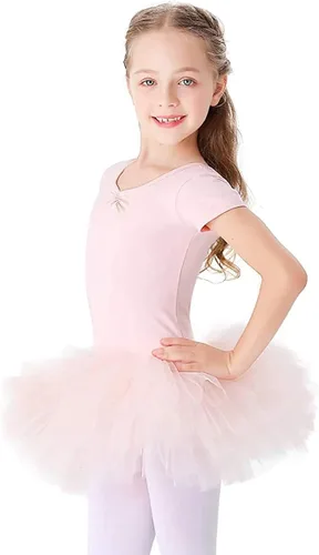 Vista 2 de Leotardo de ballet para niñas, de algodón, de manga corta, para baile